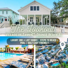 The Lookout @ Tannin" | Luxury 3BR + Loft Bunks*Steps To Private Beach Access*Pool*Golf Cart Friendly*Sleeps 10