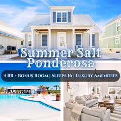Ponderosa @ Summer Salt" | Resort Style Pool*Walk To Beach & Restaurants*Lake*Firepit*Putting Green*4BR*Sleeps 16