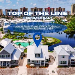 Top Of The Line @ Summer Salt" | Lake Views*Steps To Pool*Walk To Beach*Firepit*Luxury 4BR Home*Sleeps 16