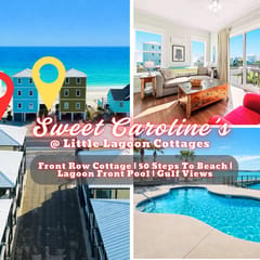 Sweet Caroline's @ Little Lagoon Cottages" | Front Row 2BR Beach Cottage*50 Steps To Beach*Gulf Views*Pool*Fishing Pier*Sleeps 10