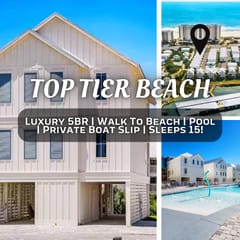 Top Tier Beach @ The Osprey" | Luxury 5BR*Pool*Walk To Beach*Private Boat Slip*Sleeps 15