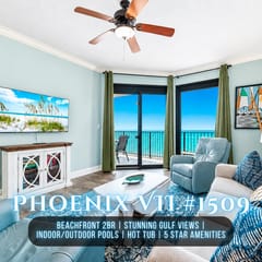 Phoenix VII #1509" | 2BR Beachfront | Insane Gulf Views | Indoor & Outdoor Pool | Hot Tub | Gym | Premium Amenities | Sleeps 8