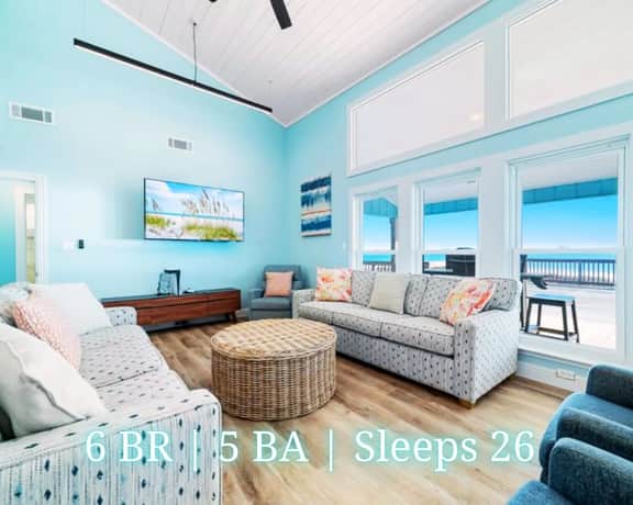 Beachin' Ya'll!" | 6BR Beachfront House | Unobstructed Gulf Views | Game Room | Sleeps 26 - Image 5