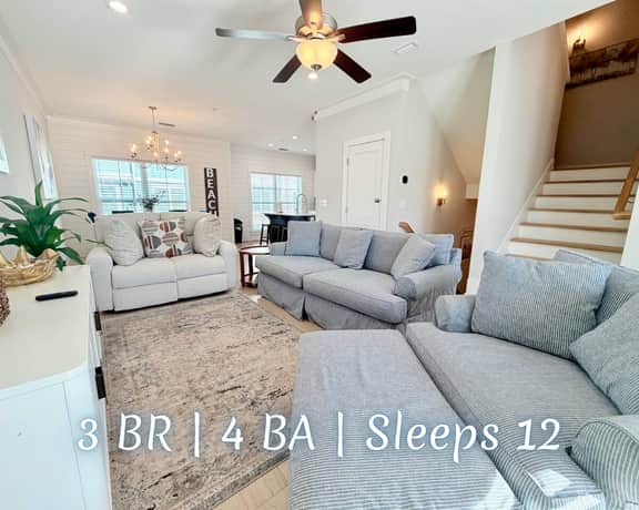 Amity Escape @ Summer Salt" | Private Hot Tub*Pool*Walk To Beach*Firepit*3BR*Sleeps 12 - Image 5