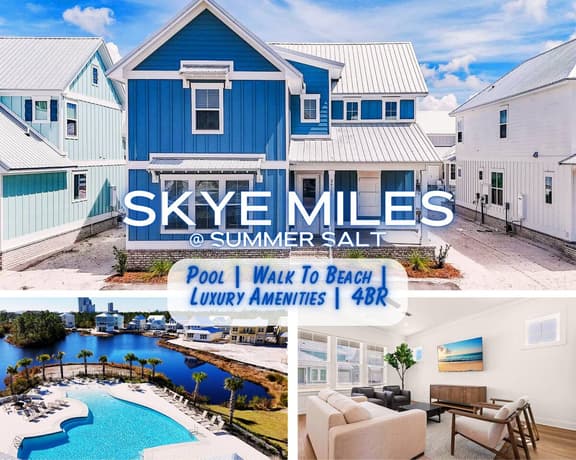Skye Miles @ Summer Salt" | Pool*Walk To Beach*Firepit*Lake*Luxury Amenities*Sleeps 14 - Image 1