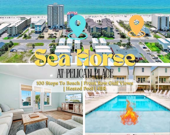 Sea Horse @ Pelican Place" | Front Row Cottage | 100 Steps From Beach | Gulf Views | Heated Pool | 4 BR | Sleeps 12 - Image 1
