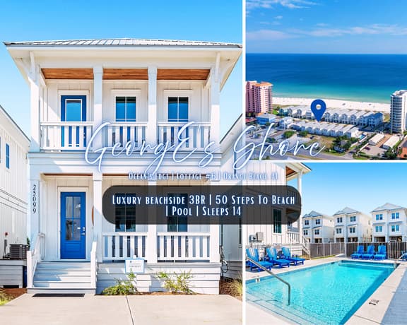 GeorgE's Shore" | Ocean's Edge #6 | Luxury Beachside 3BR Home | Pool | 50 Steps To Beach | Gulf Views | Sleeps 14 | Dog Friendly - Image 1