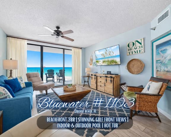 Bluewater #1103" | Beachfront 3BR | Stunning Gulf Views | Indoor & Outdoor Pool | Hot Tub | Gym | Sleeps 10 - Image 1