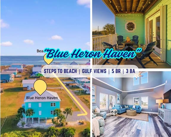 “Blue Heron Haven” | 5BR, Steps To Beach, Gulf Views, Firepit, Dog Friendly, Beach Gear Loaded - Image 1