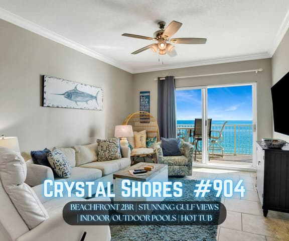 Crystal Shores #904" | Beachfront 2BR*Sweeping Gulf Views*Indoor & Outdoor Pool*Hot Tub*Gym*Sleeps 8 - Image 1