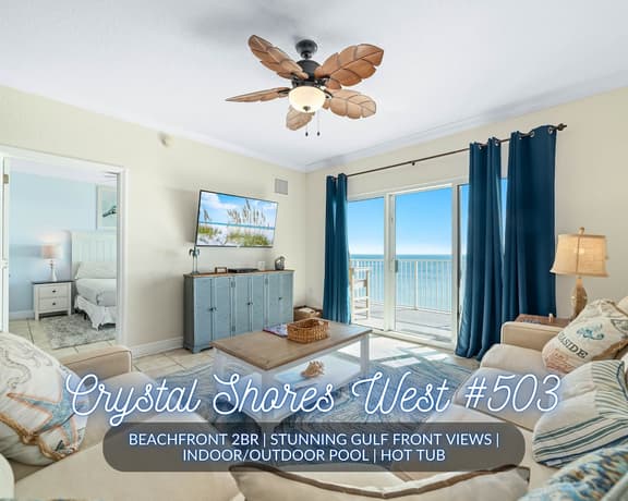Crystal Shores West #503" | Beachfront 2BR | Stunning Gulf Views | Outdoor Pool + Indoor Heated Pool & Hot Tub | Sleeps 6 - Image 1