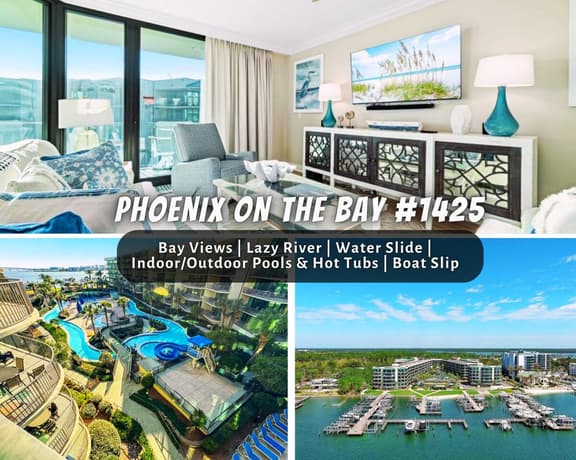 Phoenix On The Bay #1425" | 2BR Bayside Condo*Lazy River*Water Slide*Pools*Hot Tubs*Boat Slip*5 Minutes To Beach*Sleeps 6 - Image 1