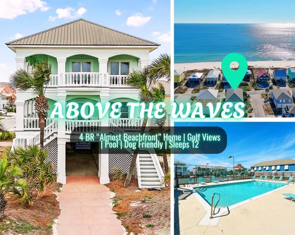 Above The Waves" | Steps To Beach, Gulf Views, Pool, Dog Friendly, 4BR, Sleeps 12 - Image 1