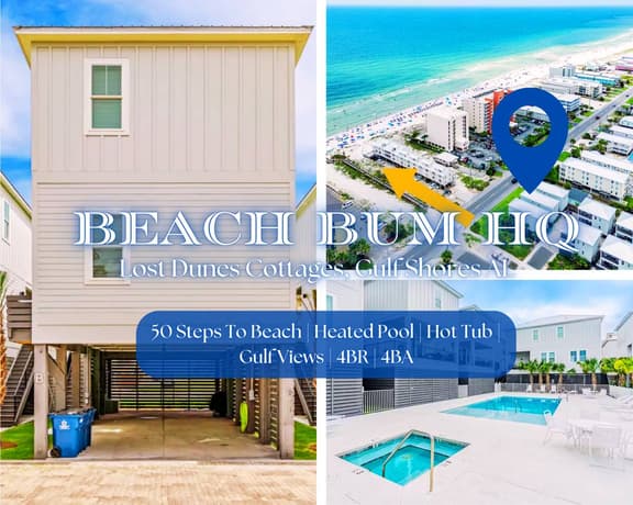 Beach Bum HQ" | 50 Steps To Beach*Gulf Views*Heated Pool*Hot Tub*4BR*Sleeps 12*Lost Dunes Cottages - Image 1