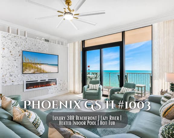 Phoenix Gulf Shores II #1003" | Luxury Beachfront 3BR | Lazy River | Waterslide | Heated Indoor Pool + Hot Tub | Gym | Sleeps 10 - Image 1