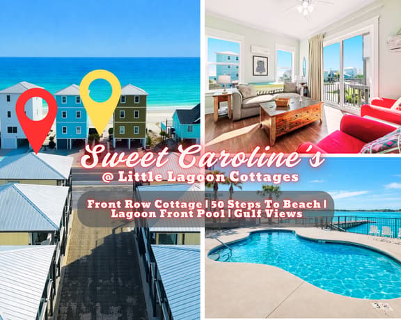 Sweet Caroline's @ Little Lagoon Cottages" | Front Row 2BR Beach Cottage*50 Steps To Beach*Gulf Views*Pool*Fishing Pier*Sleeps 10 - Image 1