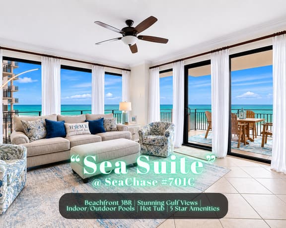 SeaChase #701C" | 3BR Beachfront*Stunning Gulf Views*Indoor & Outdoor Pools*Hot Tubs*Gym*Premium Amenities*Sleeps 7 - Image 1