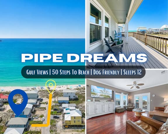 Pipe Dreams" | Balcony Gulf Views*50 Steps To Beach*Sleeps 12*Dog Friendly 3BR*Fort Morgan - Image 1